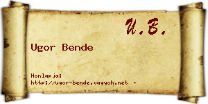 Ugor Bende névjegykártya